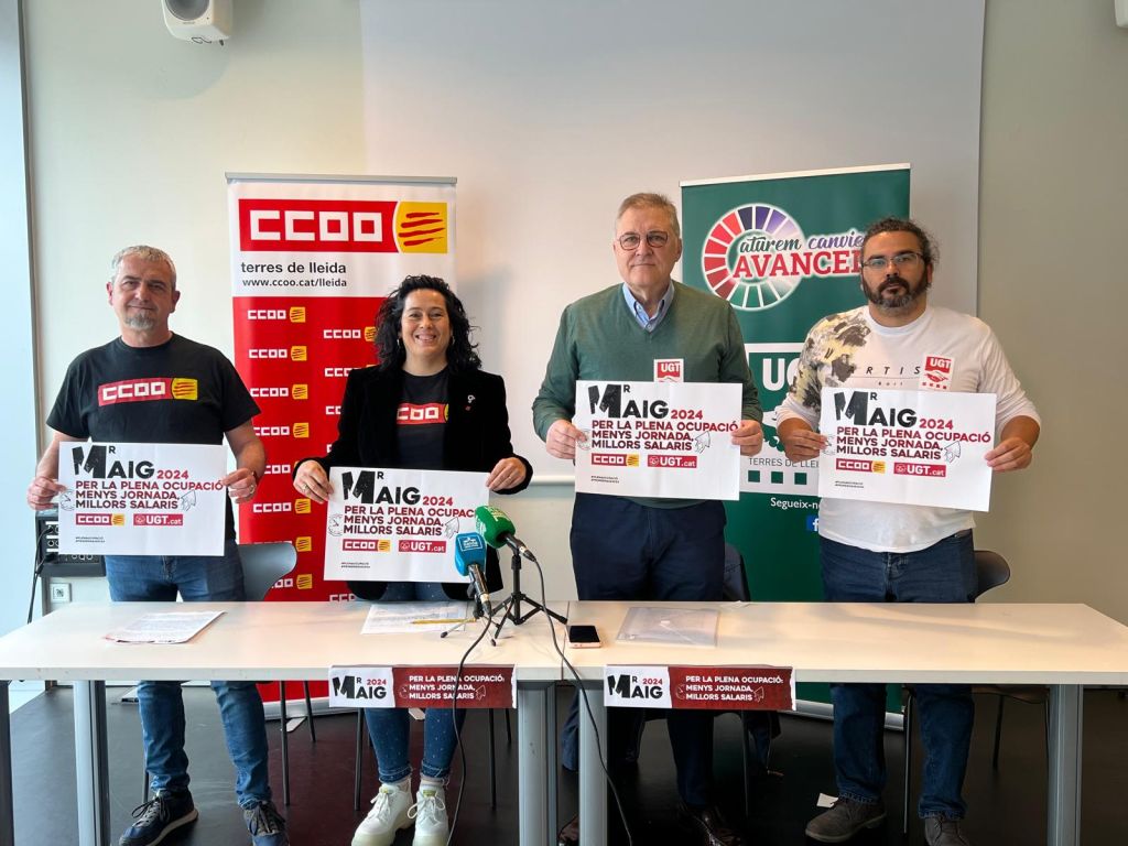 Crida dels sindicats majoritaris a omplir els carrers de Lleida aquest Primer de Maig