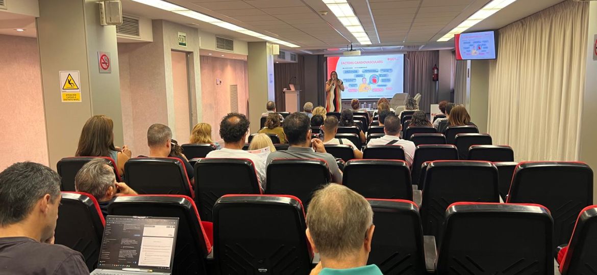 ‘I tu, què fas a la feina? Poses límits o infartes?’, jornada de la UGT-Terres de Lleida sobre salut laboral. / UGT-Terres de Lleida
